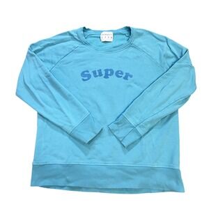 Jumper 1234 Aqua Blue Super Graphic Sweatshirt Women's Size 4 Large